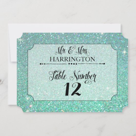 Tafelnummer Aqua Glitter Mr. & Mrs. Modern Fab (Achterkant)