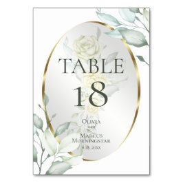 TAFELNUMMER | Aquarel Ivoor Gele Rozen Met Blos