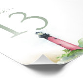 Tafelnummer Aquarel Strand Bruiloft 4x6 Foto Afdruk (Hoek)