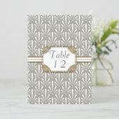 Tafelnummer Art Deco Nouveau Modern Schelp Patroon (Staand voorkant)