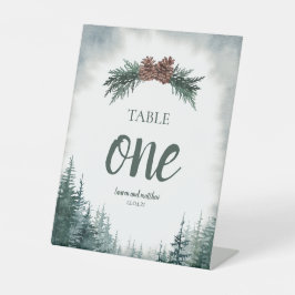 Tafelnummer bijtende bruiloft voetafdruk reclamebord met voetstuk