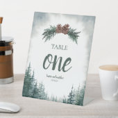 Tafelnummer bijtende bruiloft voetafdruk reclamebord met voetstuk (Insitu)