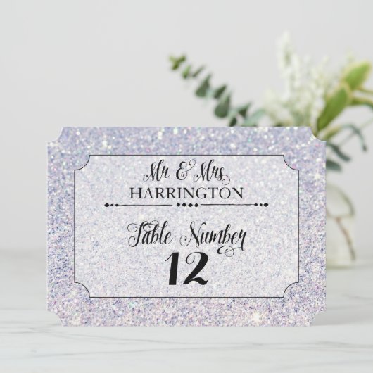 Tafelnummer Blauw Glitter Mr. & Mrs. Modern Fab (Staand voorkant)
