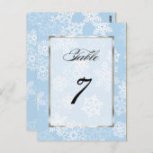 Tafelnummer Blauwe witte sneeuwvlokken (Voorkant / Achterkant)