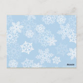 Tafelnummer Blauwe witte sneeuwvlokken (Achterkant)