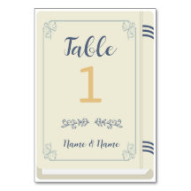 Tafelnummer Boek Bruiloft Bibliotheek Auteur Cream