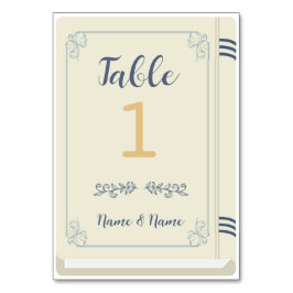 Tafelnummer Boek Bruiloft Bibliotheek Auteur Cream