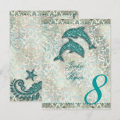 Tafelnummer Briefkaart Strand Bruiloft Dolfijn (Voorkant / Achterkant)