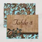 Tafelnummer Briefkaart Strand Trouwschildpad Blauw (Voorkant / Achterkant)