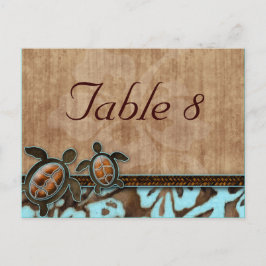 Tafelnummer Briefkaart Strand Trouwschildpad Blauw