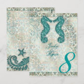 Tafelnummer Briefkaart Strand Wedding Seahorse (Voorkant / Achterkant)