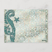 Tafelnummer Briefkaart Strand Wedding Seahorse (Achterkant)