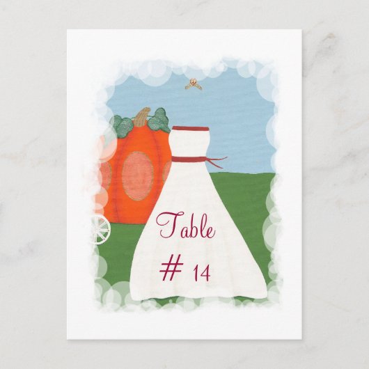 Tafelnummer briefkaarten, Princess Wedding (Voorkant)