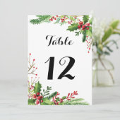 Tafelnummer bruiloft botanische waterverf (Staand voorkant)