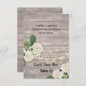 Tafelnummer Bruiloft Escort Hydrangea Rustiek Hout (Voorkant / Achterkant)