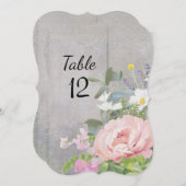 Tafelnummer Bruiloft Familie Landelijk Bloemmotief (Voorkant / Achterkant)