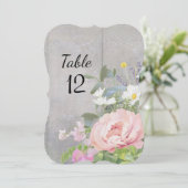 Tafelnummer Bruiloft Familie Landelijk Bloemmotief (Staand voorkant)