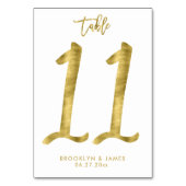 Tafelnummer Bruiloft Goud Folie Effect Nummer 11 (Achterkant)