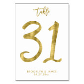 Tafelnummer Bruiloft Goud Folie Effect Nummer 31 (Achterkant)