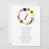 Tafelnummer bruiloft Herfst Zonnebloem (Voorkant)