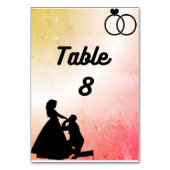 Tafelnummer bruiloft Kaart (Voorkant)