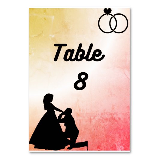 Tafelnummer bruiloft Kaart (Voorkant)