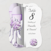 Tafelnummer Bruiloft Lavendel Paars Lilac Beugel (Voorkant / Achterkant)