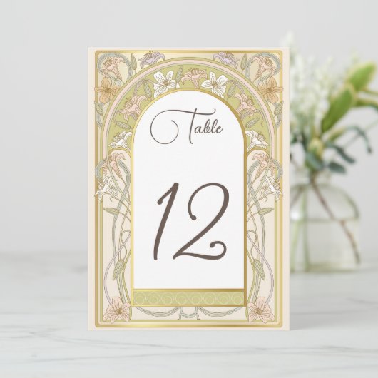 Tafelnummer bruiloft  retro kaart (Staand voorkant)