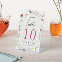 Tafelnummer bruiloft wilde bloemen