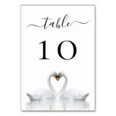 Tafelnummer bruiloft witte zwanen (Achterkant)