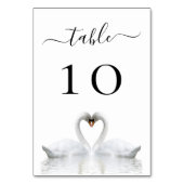 Tafelnummer bruiloft witte zwanen (Voorkant)