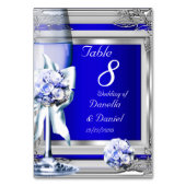 Tafelnummer bruiloft zilver blauw marine (Achterkant)