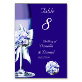 Tafelnummer Bruiloft Zilver Blauw Marine 2 (Achterkant)