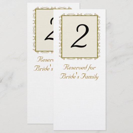 Tafelnummer bruiloftsreceptie (Voorkant / Achterkant)