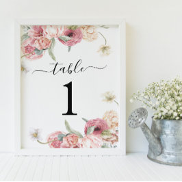 Tafelnummer bruiloftsreceptie | Annabeth