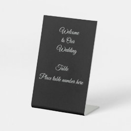 Tafelnummer bruiloftsreceptie reclamebord met voetstuk