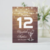 Tafelnummer Bruiloftstoel Champagneglas (Staand voorkant)