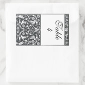 Tafelnummer Damask Pen & Ink Black White Wedding Rechthoekige Sticker (Tas)