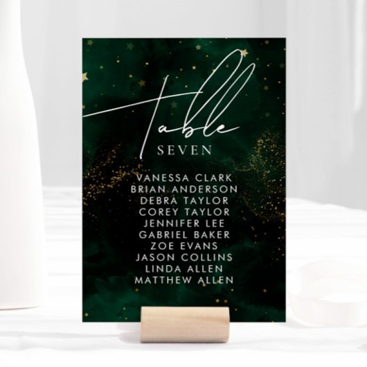 Tafelnummer Donkere Waterverf Groen Magisch Golden