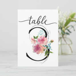 Tafelnummer drie pioenrozen Tafel Nummer