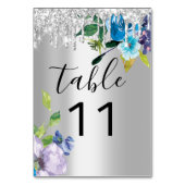 Tafelnummer drijft zilveren zeemacht Glitter Weddi (Achterkant)