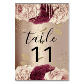 Tafelnummer druipt bloemen Roos Marsala Bourgondië (Voorkant)