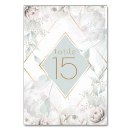 tafelnummer | Elegant Alabaster Waterverf Peony