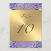 Tafelnummer Elegant Lavender Paars Gold Filigree (Voorkant)