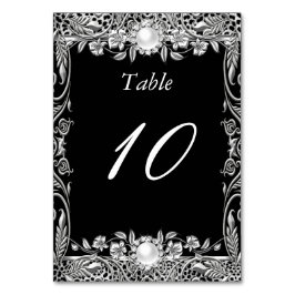 Tafelnummer Elegant Leopard Black Silver Pearl