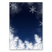 Tafelnummer Elegant Navy Blue Snowflake Weddenscha (Achterkant)
