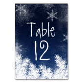 Tafelnummer Elegant Navy Blue Snowflake Weddenscha (Voorkant)