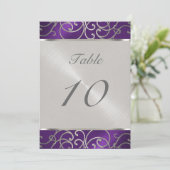Tafelnummer Elegant Paars en Silver Filigree (Staand voorkant)