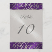 Tafelnummer Elegant Paars en Silver Filigree (Voorkant)