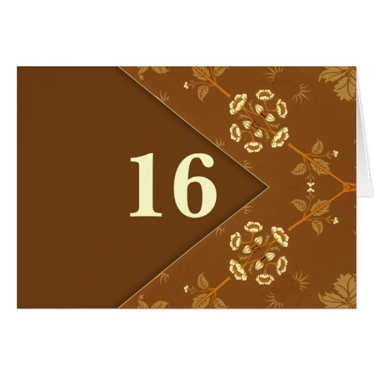 Tafelnummer Elegante retro stijl notitiekaart (Voorkant Horizontaal)